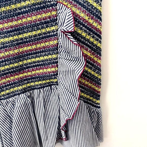 PARKER NWT Jordon Fitted Smocked Stretch Ruffle Mini Skirt Womens 8 Preppy Fairy - Picture 9 of 14